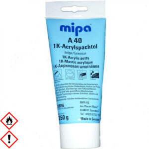 mipa A40 Feinspachtel-Acrylspachtel-Reparaturspachtel Beige 250Gramm Tube 289250001